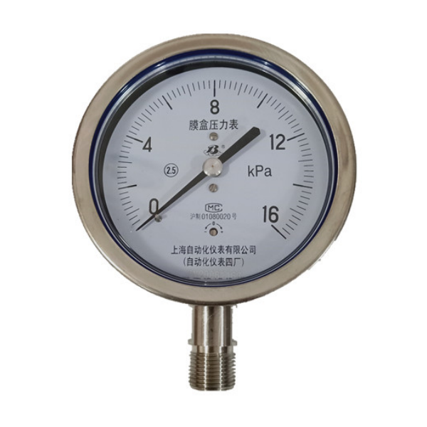 YE-100B(0-16KPa)不锈钢膜盒压力表