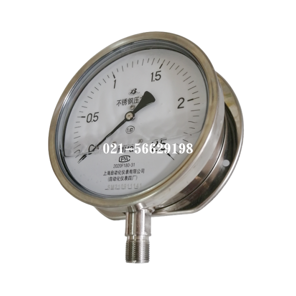 Y-152B-FZ径向带后边不锈钢耐震压力表